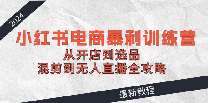 2024小红书电商暴利训练营：从开店到选品，混剪到无人直播全攻略多客网创-网创项目资源站-副业项目-创业项目-搞钱项目多客网创