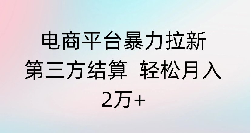 电商平台暴力拉新第三方结算 轻松月入2万+多客网创-网创项目资源站-副业项目-创业项目-搞钱项目多客网创