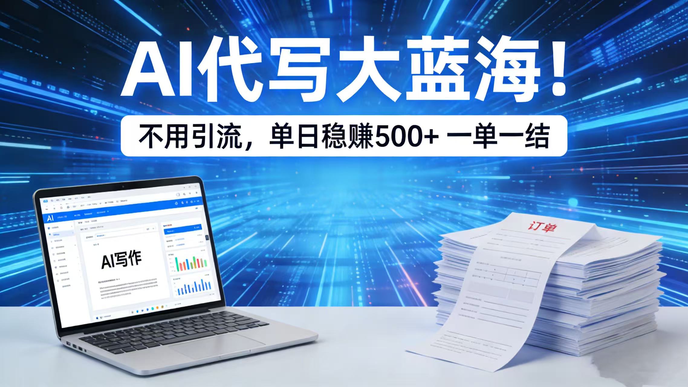 AI 代写大蓝海!不用引流,单日稳赚 500 + 一单一结多客网创-网创项目资源站-副业项目-创业项目-搞钱项目多客网创