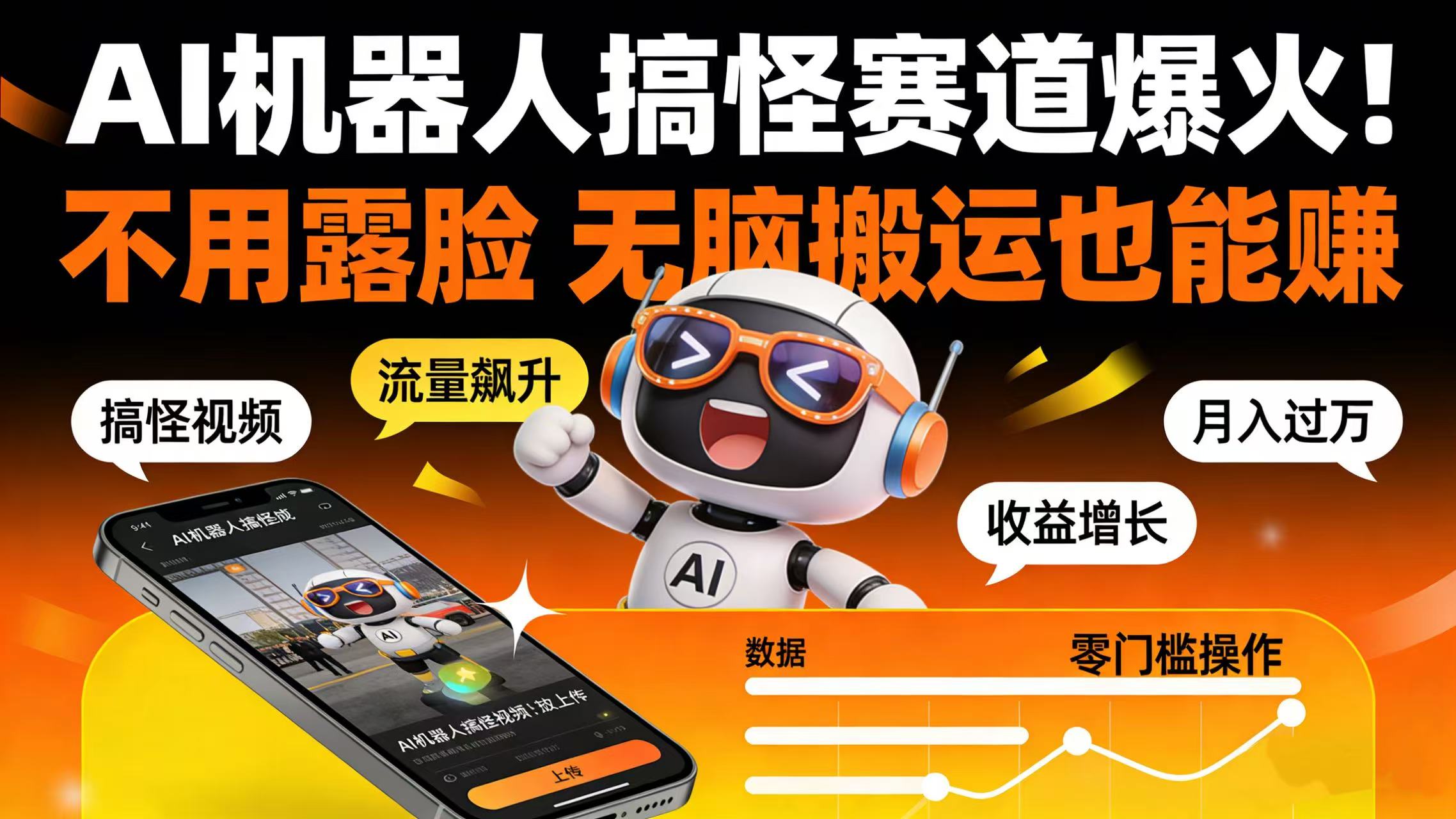 AI 机器人搞怪赛道爆火！不用露脸 无脑搬运也能赚多客网创-网创项目资源站-副业项目-创业项目-搞钱项目多客网创